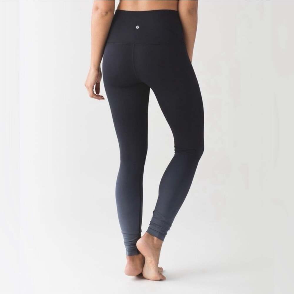 Lululemon Black Grey Ombré High Rise Full Length Leggings Women’s Size 2